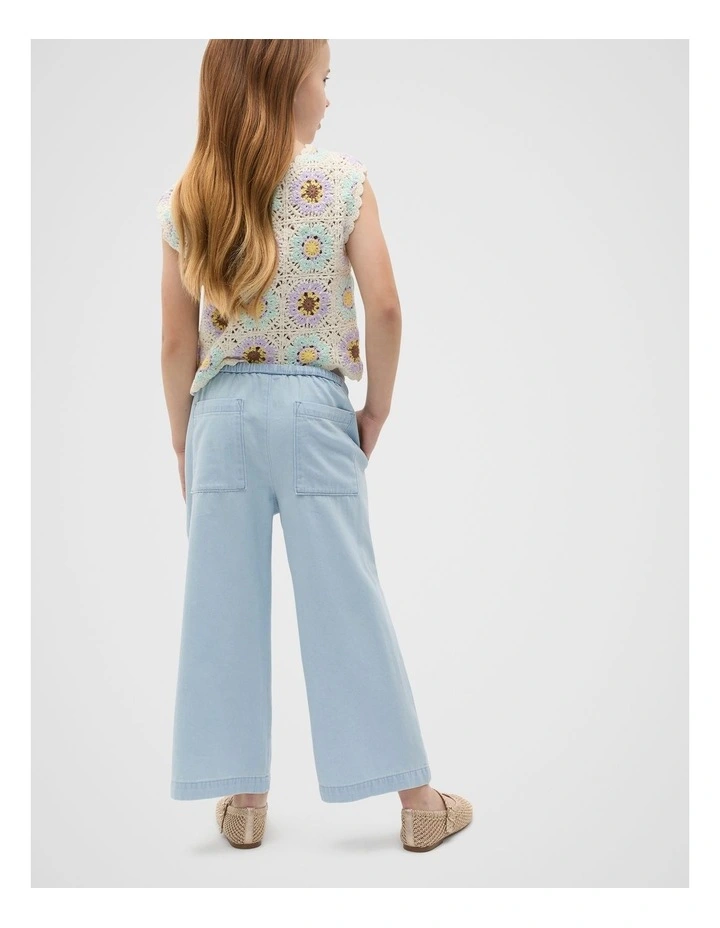 Pull On Pant in Powder Blue Wash image 2