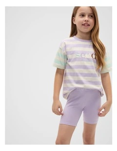 Core Logo Bike Short in Lavender