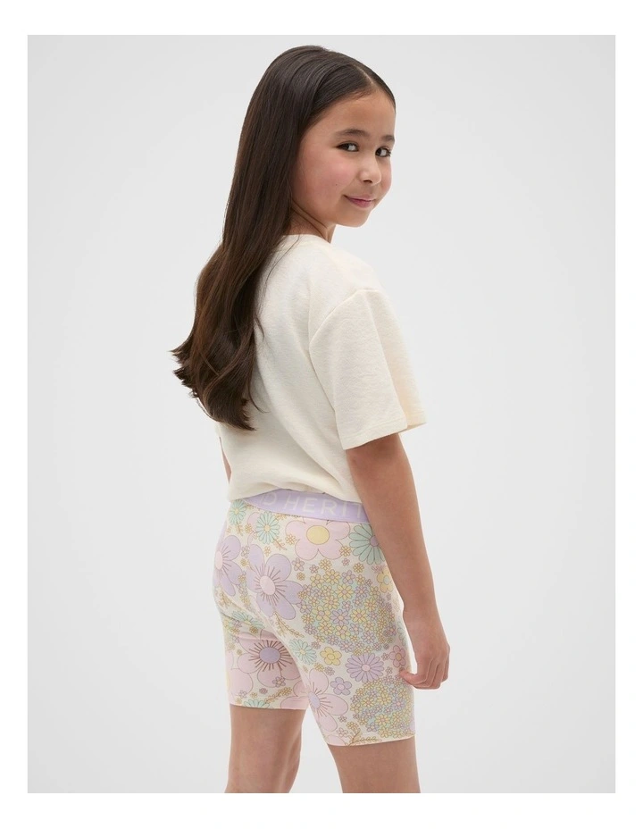Floral Bike Short in Vintage Cream image 2