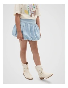Bubble Skirt in Powder Blue Wash