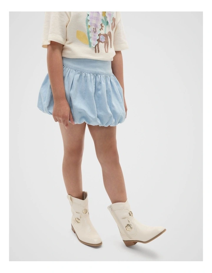 Bubble Skirt in Powder Blue Wash image 1