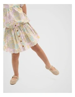 Floral Skirt in Vintage Cream