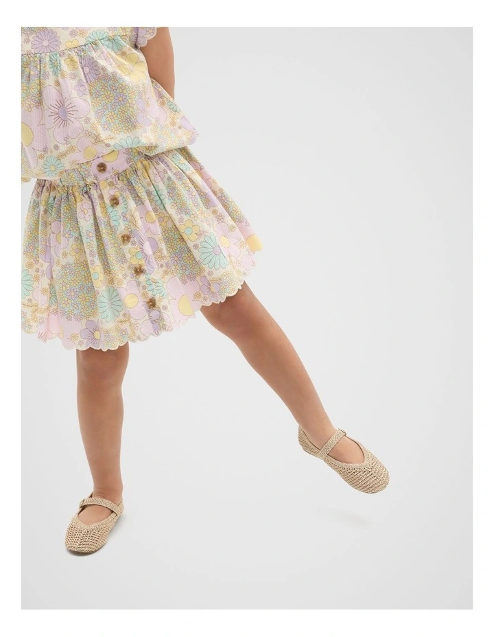 Floral Skirt in Vintage Cream image 1