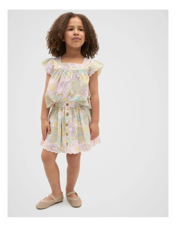 Floral Skirt in Vintage Cream image 3