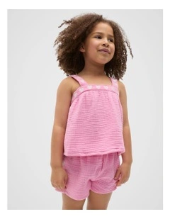 Heart Woven Pyjama in Candy Pink