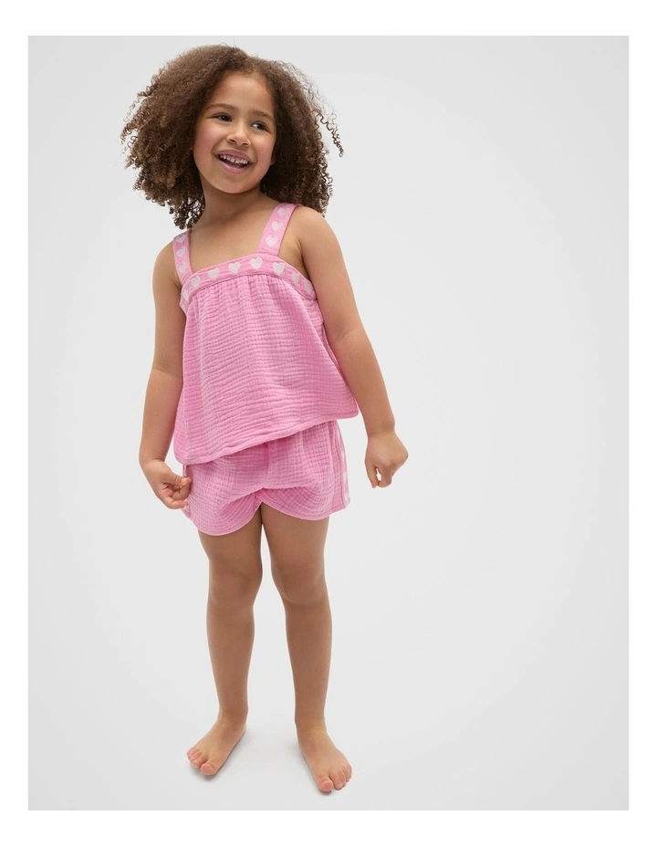 Heart Woven Pyjama in Candy Pink image 3