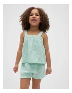 Heart Woven Pyjama in Soft Mint