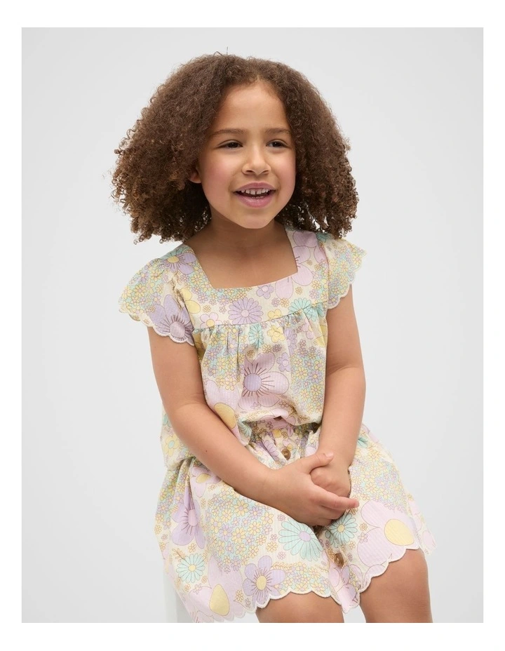 Floral Top in Vintage Cream image 1
