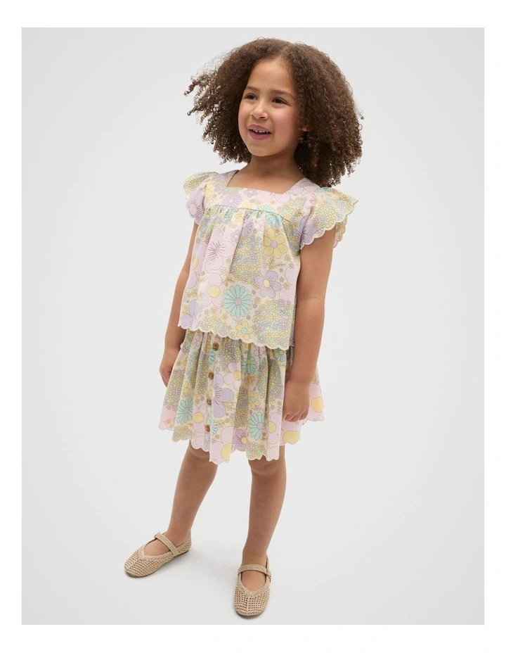 Floral Top in Vintage Cream image 3