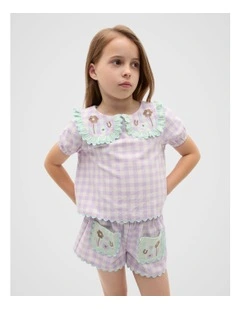 Spliced Gingham Top in Multi