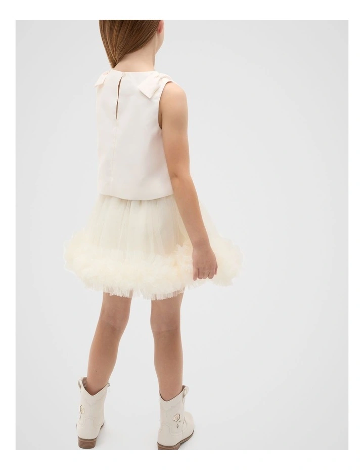 Satin Bow Top in Classic Cream image 2