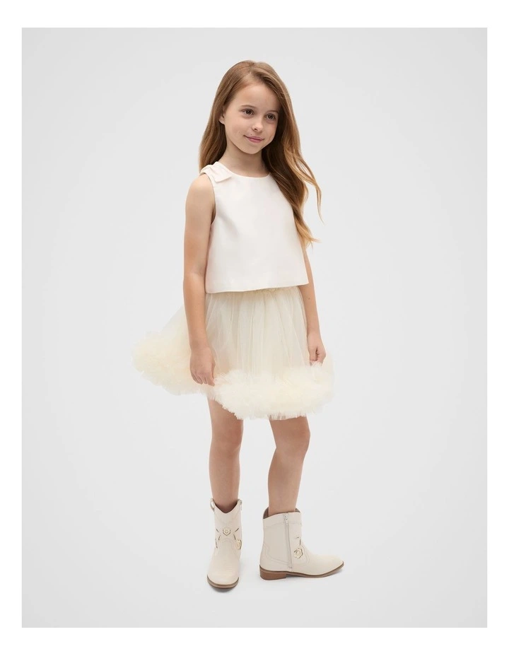 Satin Bow Top in Classic Cream image 3