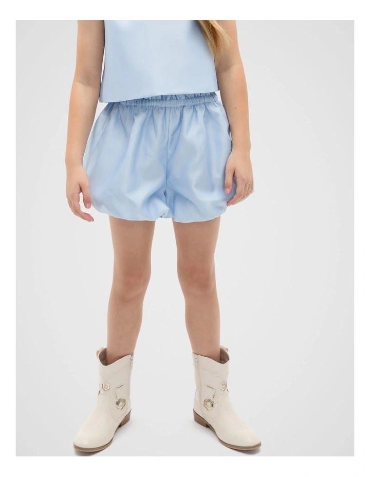Satin Bubble Short in Ice Blue image 1