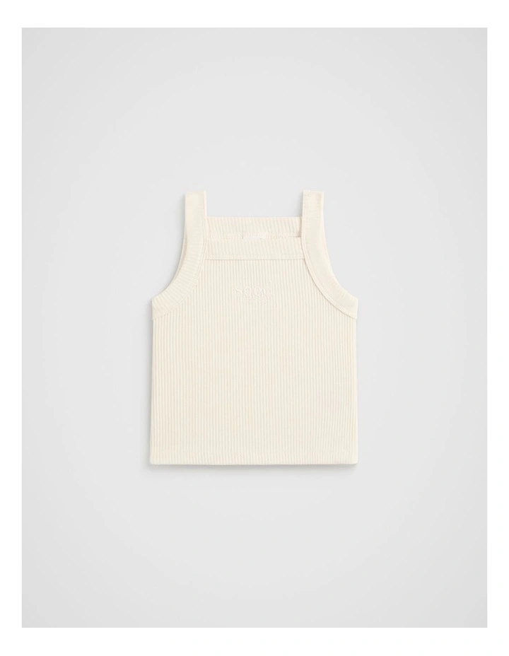 Core Logo Rib Tank in Vintage Cream image 1