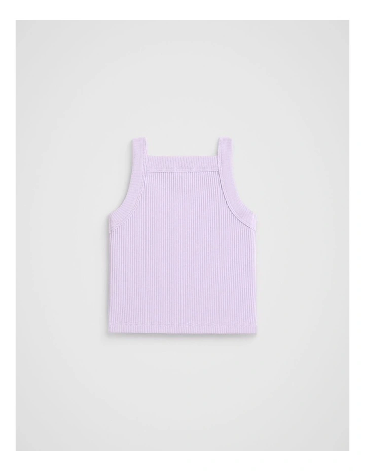 Core Logo Rib Tank in Lavender image 2