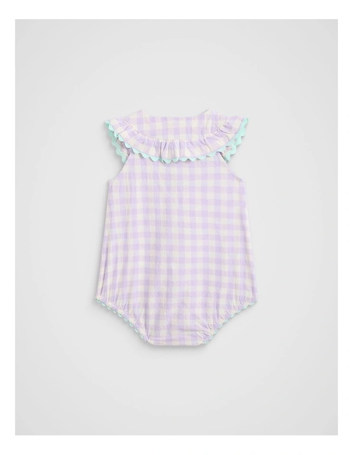 Spliced Gingham Romper in Multi image 2