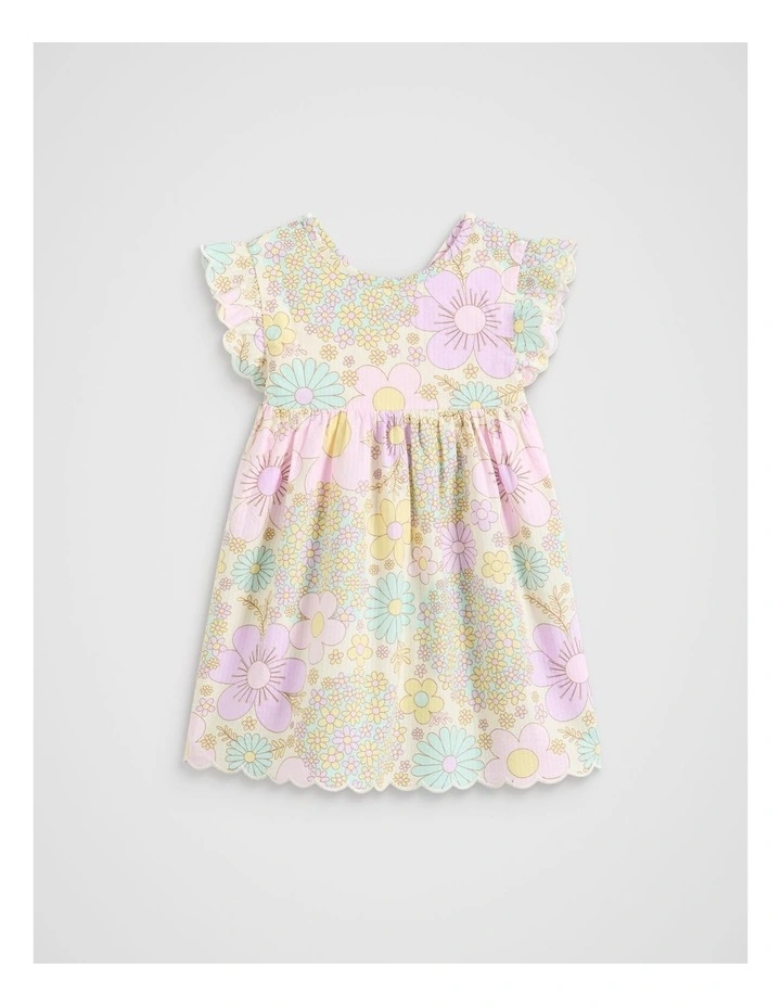 Floral Button Dress in Vintage Cream image 1