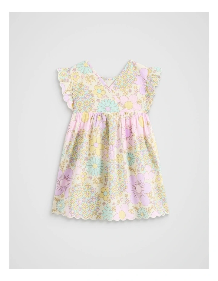 Floral Button Dress in Vintage Cream image 2