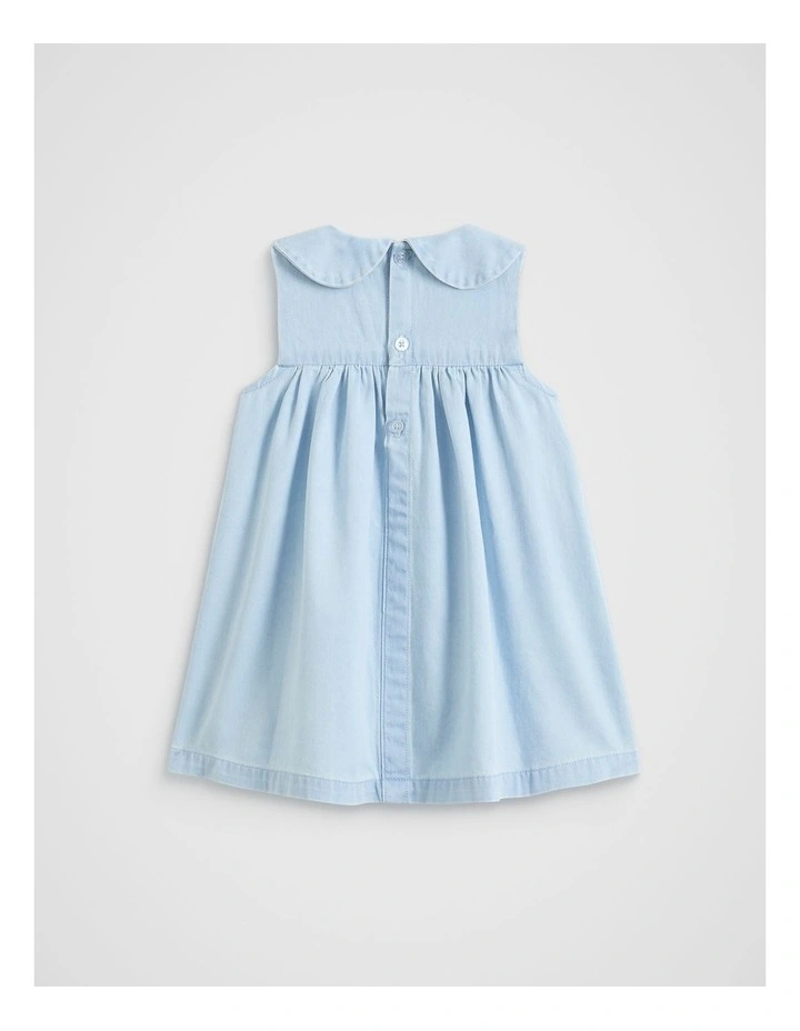 Scallop Pocket Dress in Powder Blue Wash image 2