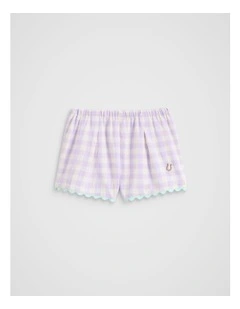 Spliced Gingham Shorts in Multi