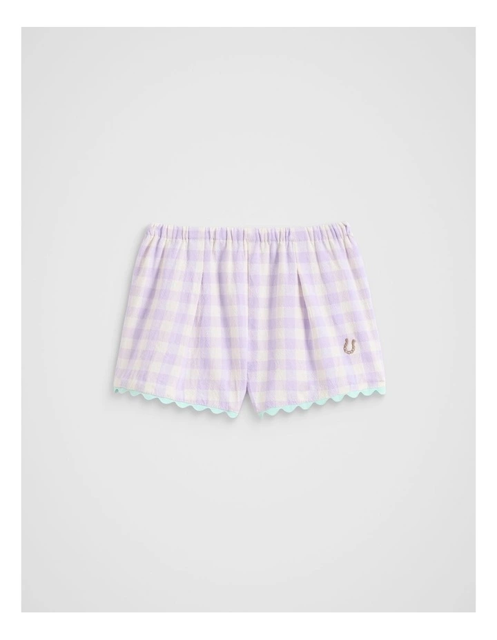 Spliced Gingham Shorts in Multi image 1
