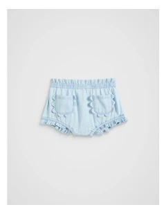 Scallop Pocket Bloomer in Powder Blue Wash