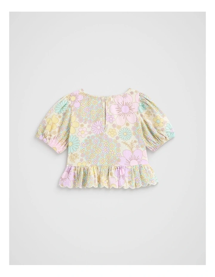Floral Button Top in Vintage Cream image 2