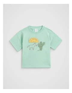 Howdy Tee in Dark Mint