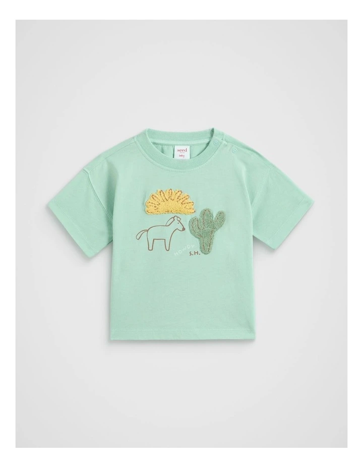 Howdy Tee in Dark Mint image 1