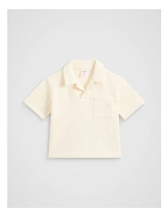 Textured Polo in Vintage Cream