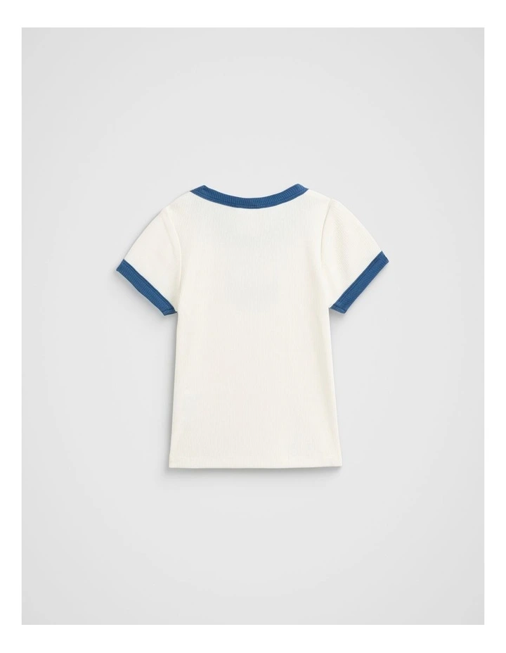 Core Rib Logo Tee in Washed Navy image 2