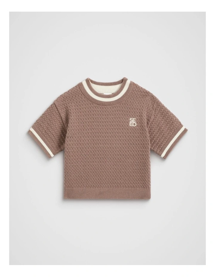 Relaxed Knit Tee in Mousse image 1