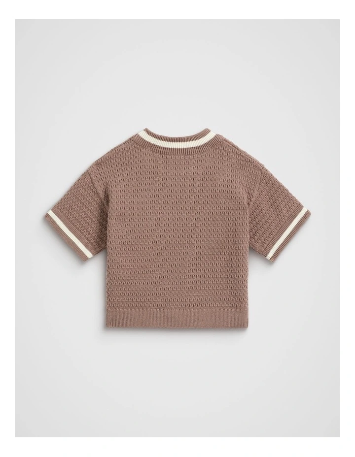 Relaxed Knit Tee in Mousse image 2