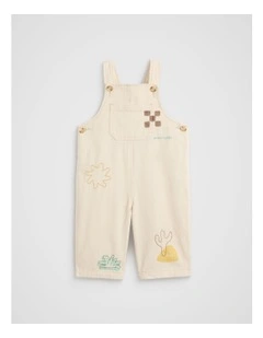Embroidered Overall in Vintage Cream