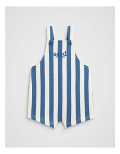 Core Logo Stripe Overall in Washed Navy