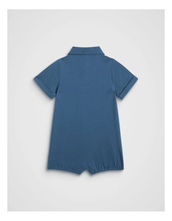 Core Logo Romper in Washed Navy image 2