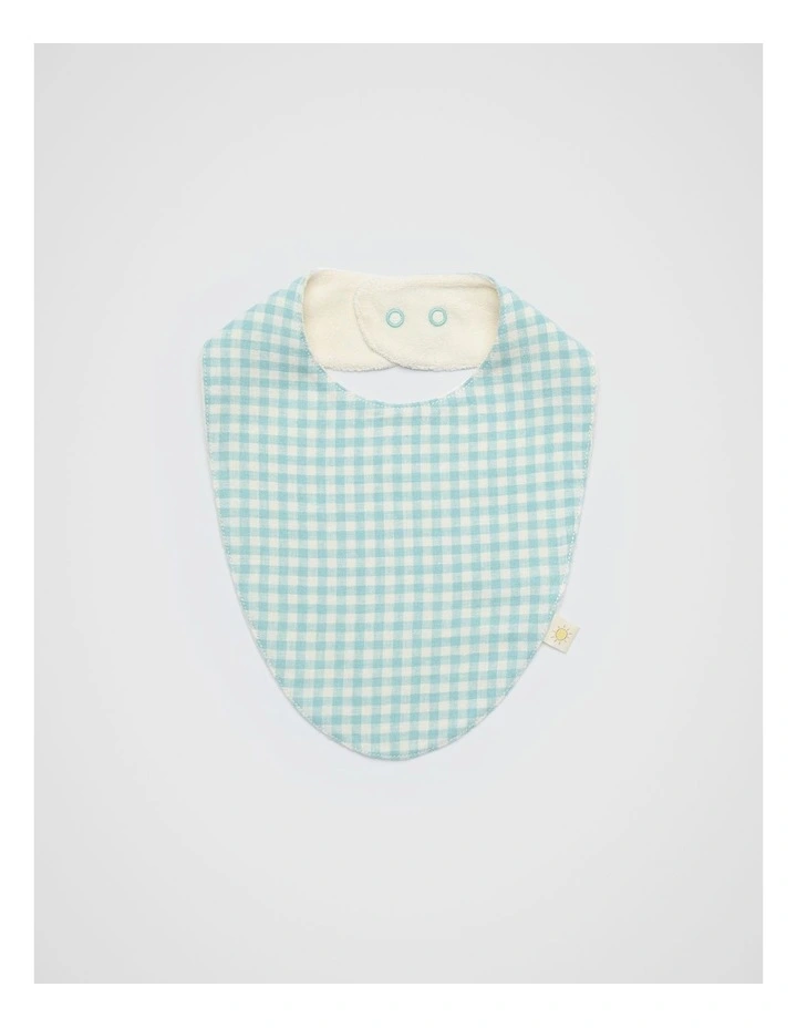 Gingham Dribble Bib in Seaspray image 1