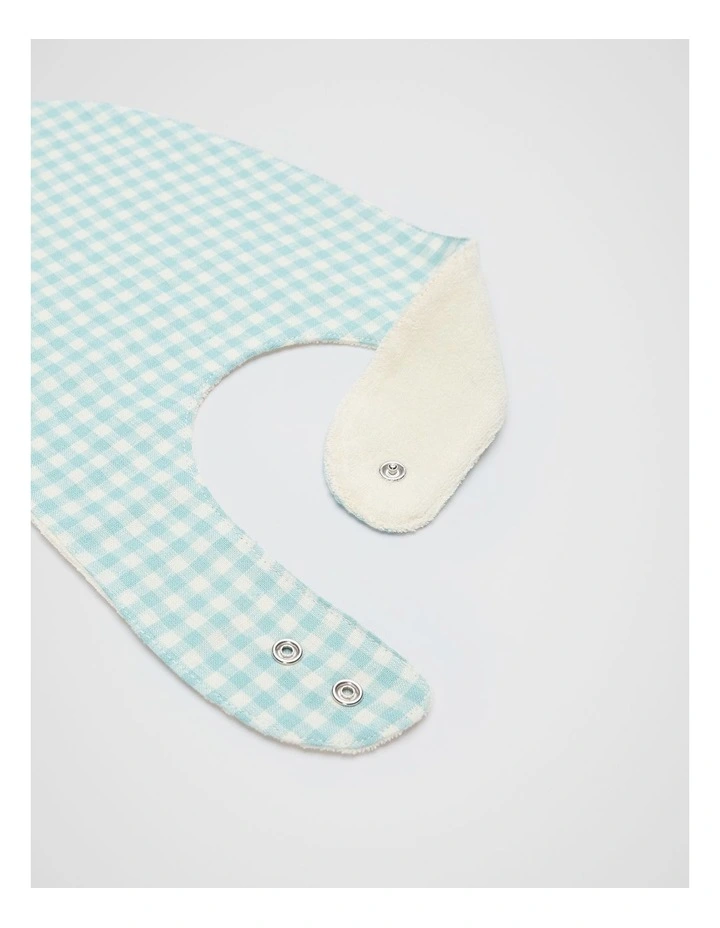 Gingham Dribble Bib in Seaspray image 2