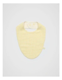 Gingham Dribble Bib in Daisy