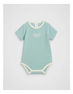 Retro Rib Bodysuit in Seaspray