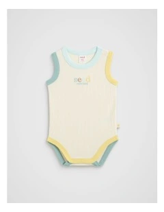Multi Logo Bodysuit in Buttermilk