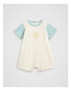 Sunny Tee Romper in Buttermilk