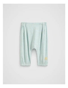 Gingham Pull On Pant in Seaspray