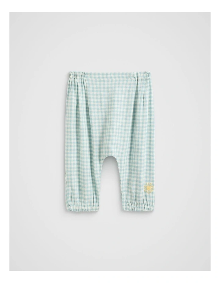 Gingham Pull On Pant in Seaspray image 1