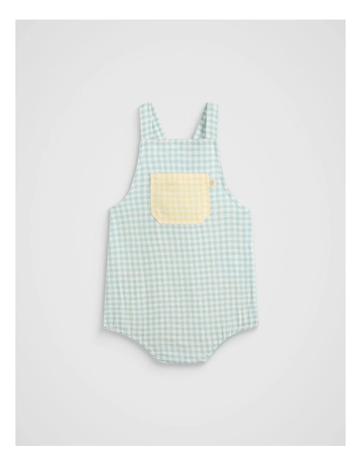 Gingham Romper in Seaspray image 1