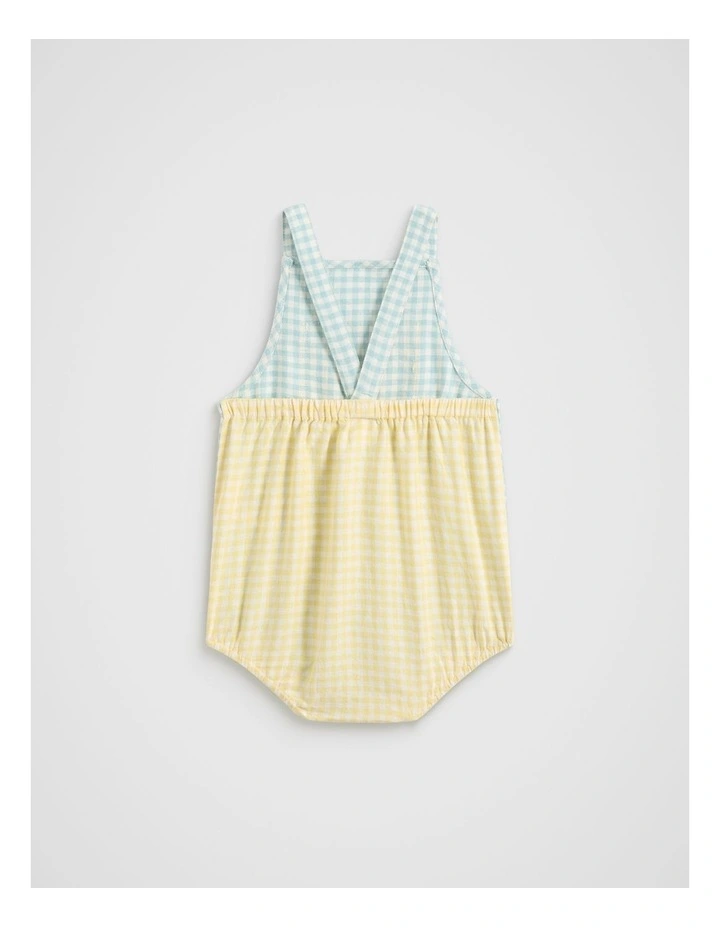 Gingham Romper in Seaspray image 2