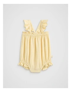 Gingham Frill Romper in Daisy