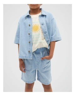 Pull on Denim Short in Blue