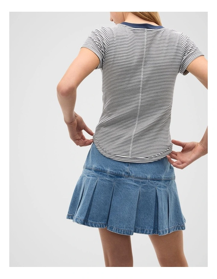 Snap Rib Tee in New Navy image 2