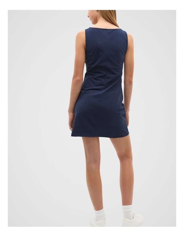 Boat Neck Tank Dress in Blue image 2